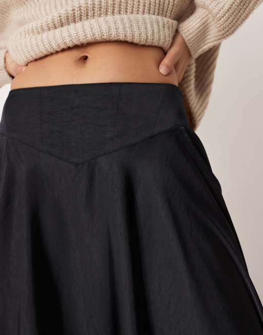 Free People – Chilco – Maxirock in Schwarz mit Seitenschlitz, 3 von 5