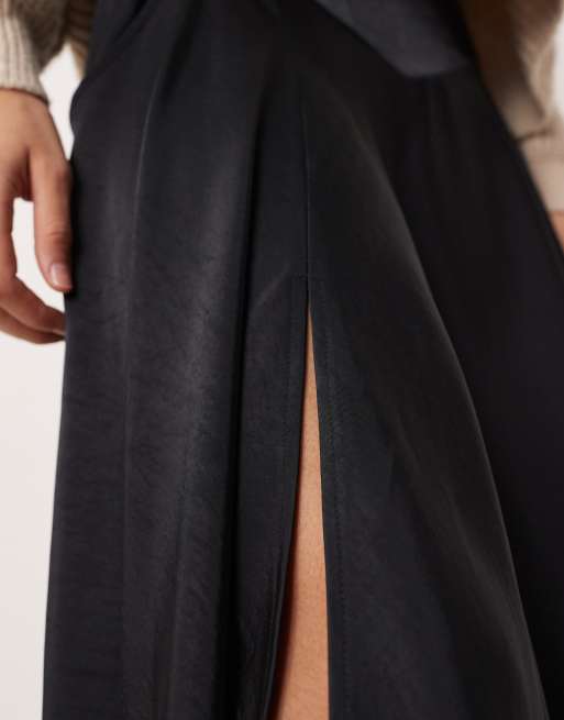 Free People – Chilco – Maxirock in Schwarz mit Seitenschlitz, 4 von 5
