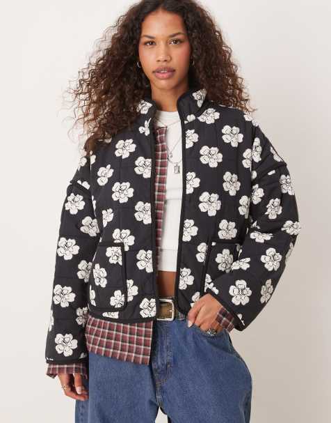 Free People chloe floral print padded jacket in night blooms - view 1