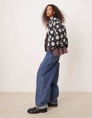 FREE PEOPLE CHLOE FLORAL PRINT PADDED JACKET 