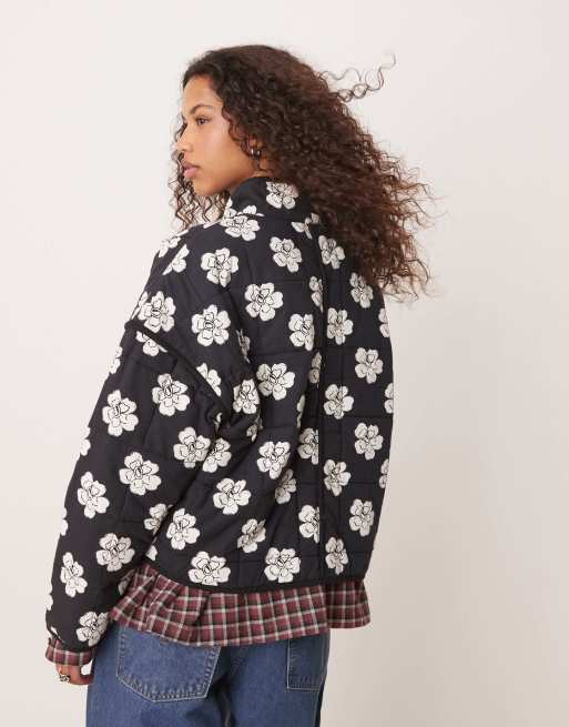Free People Chloe floral print padded jacket in night blooms | ASOS