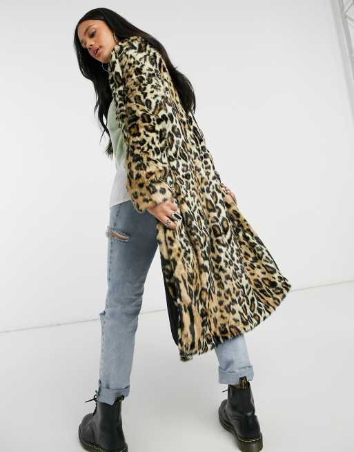 Leopard print cheap duster coat