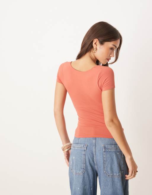 Free People clean lines baby tee in rose sienna, 4 of 4
