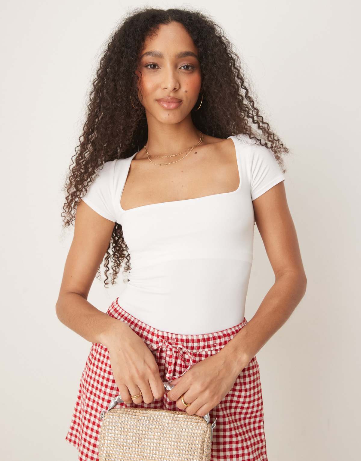 Free People clean lines racerback vest in white