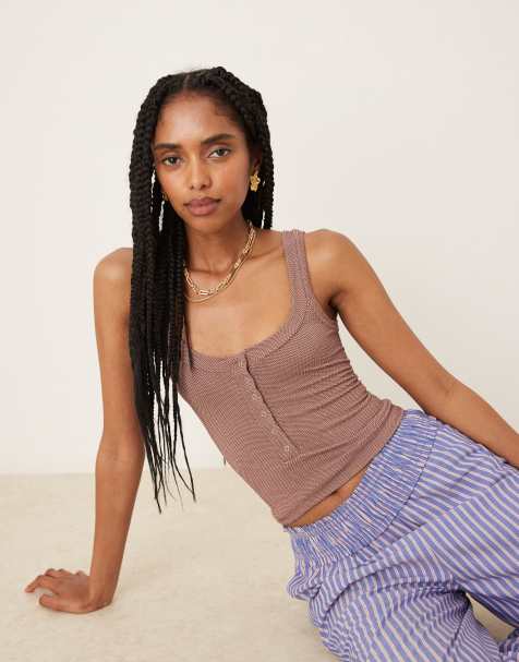 Free People clean slate henley vest in mink