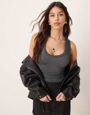 Free People Clean Slate Ribbed Tank Top In Black