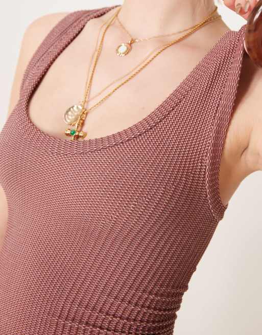 Free People Clean Slate ribbed tank top in brown, 2 of 4