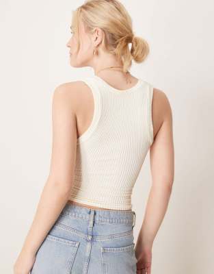 Shop Free People Clean Slate Ribbed Tank Top In White