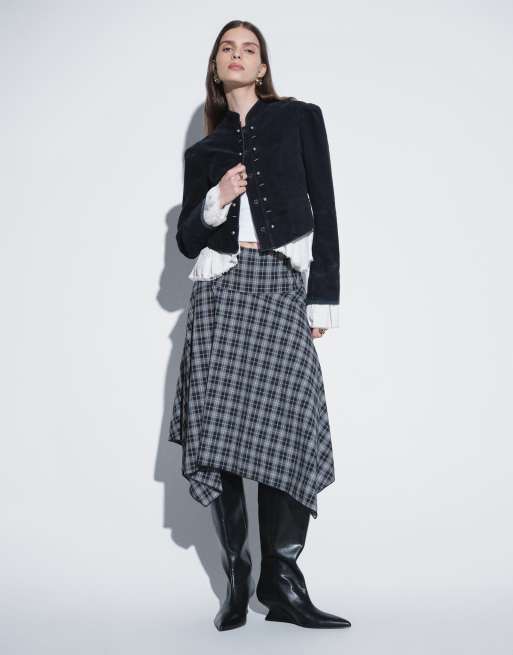 Free People cloud nine military blazer jacket in black, 2 of 4