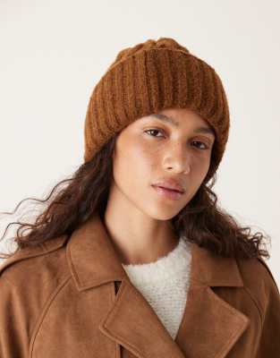 Free People Free People Coast line beanie in coffee-Blue