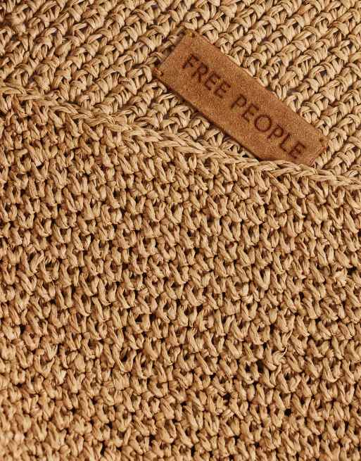 Free People coastal crush straw tote bag in natural, 3 of 4