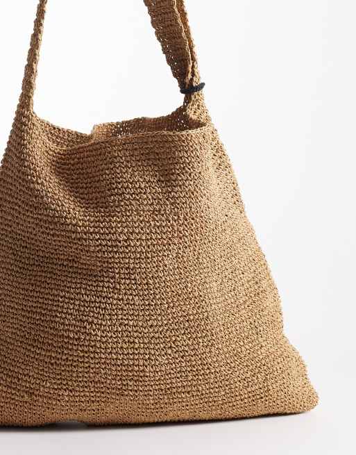 Free People coastal crush straw tote bag in natural, 4 of 4