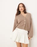 [Free People] Free People Cool of Night slouchy cardigan in mocha-Brown XS Mocha melange