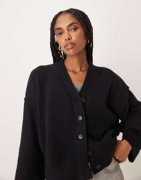 Free People cool of the night cardi in black