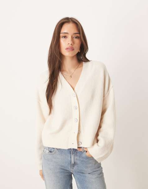 Free People cool of the night slouchy cardigan in ivory - view 1