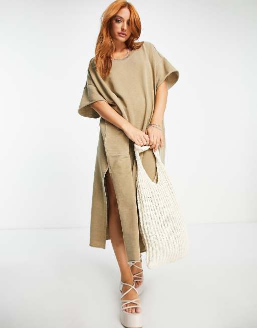 Side split hot sale maxi shirt