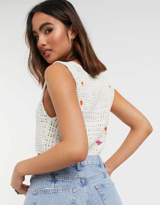 Free people crochet store crop top