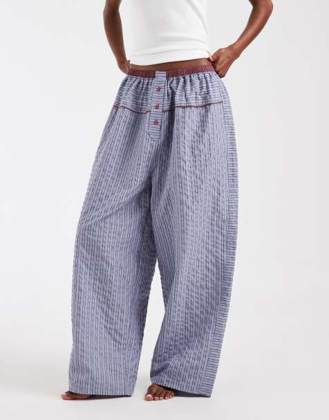 Free People cross my heart pajama pants in blue - view 1