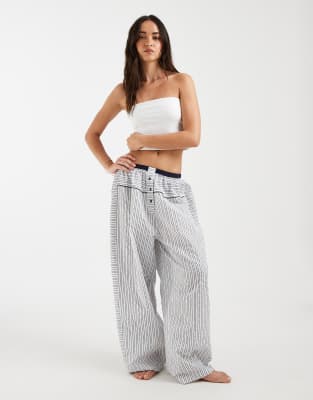 Free People Cross My Heart Pajama Pants In Gray