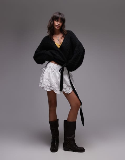 Free People cutwork mini skirt in white - view 1