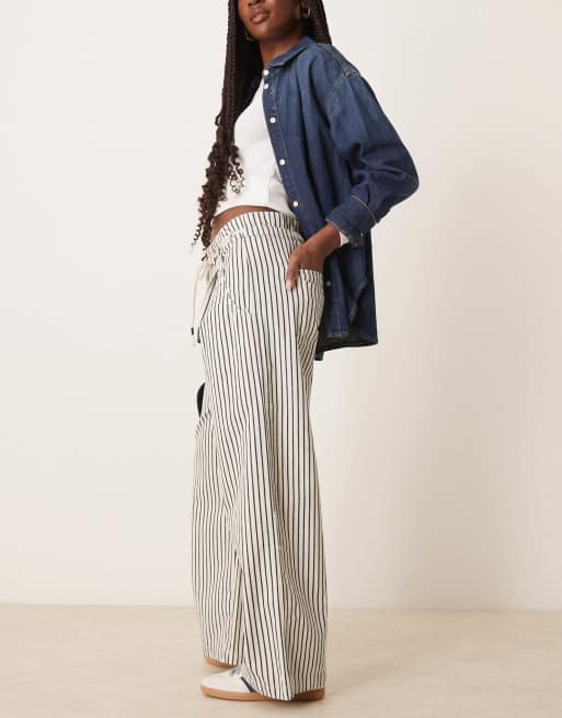 Free People dakota striped cinched waist pull-on jeans in multi, 3 of 5