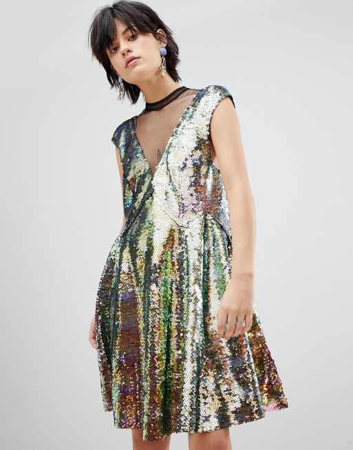 Free People Dance Till Dawn Ombre Sequined Dress ASOS
