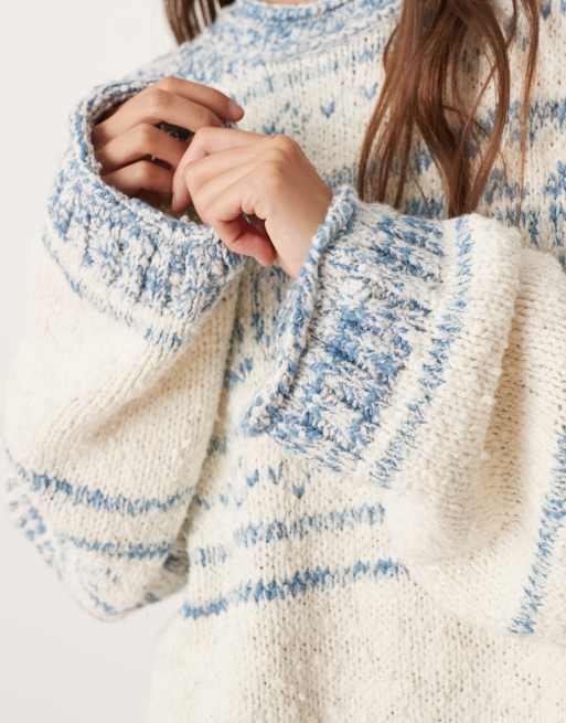 Free People Dani pattern sweater in cloud combo | ASOS