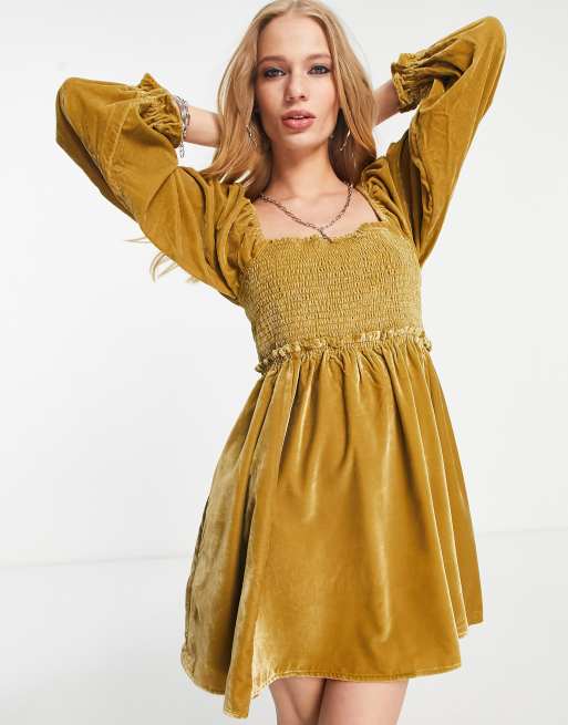 Free people shop olive green dress