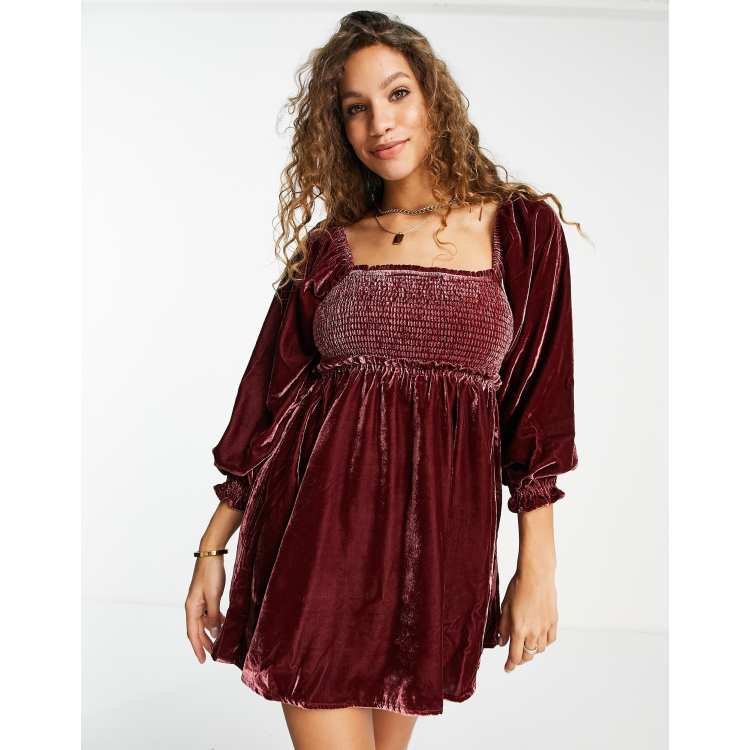Daphne Asos Donna Abbigliamento Intimo Completi Intimi Vestito stile babydoll in velluto colore 