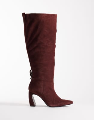  date night knee high suede boot in port