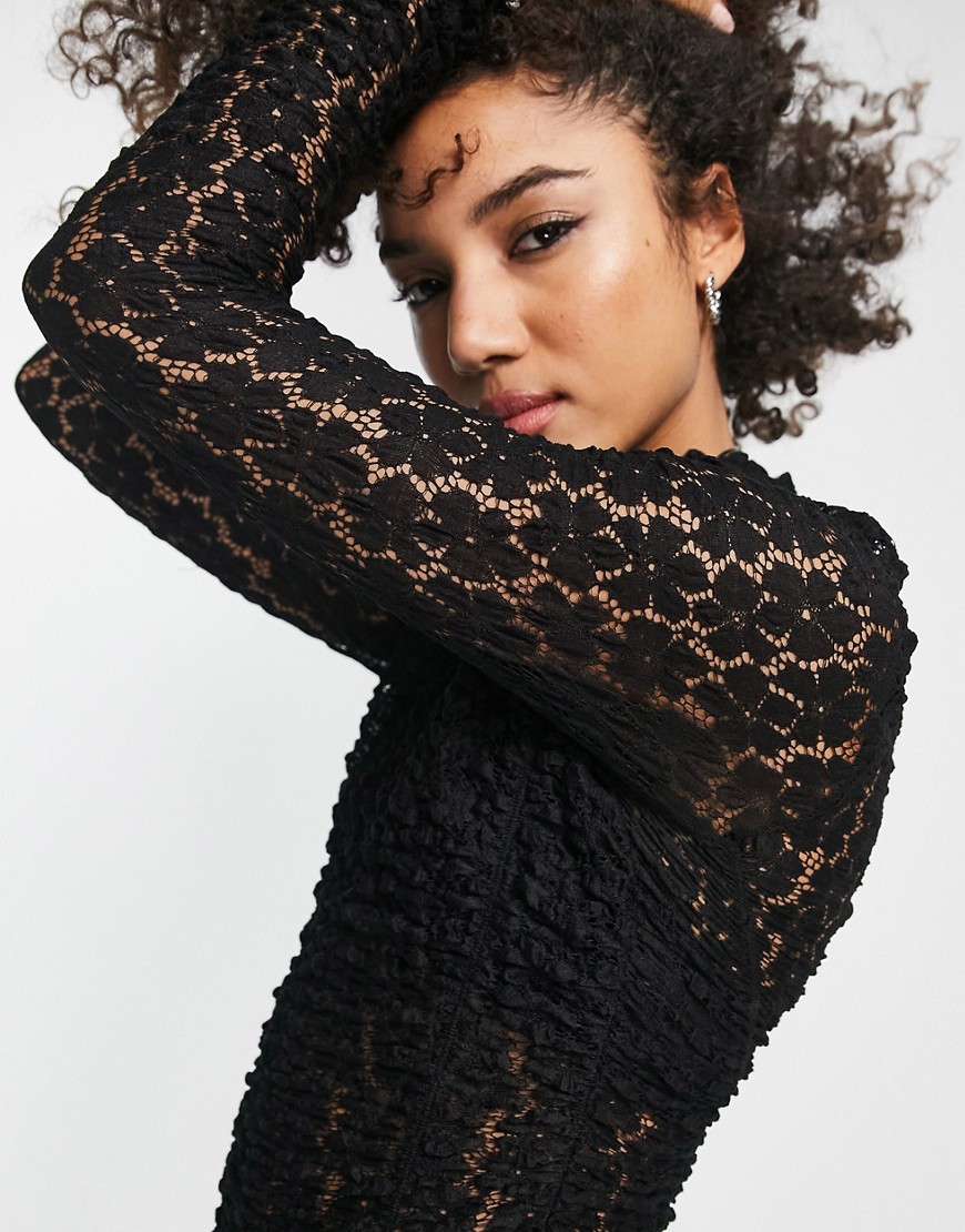 Free People Day & Night lace bodysuit in black