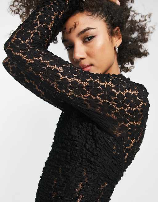 Free People Day & Night lace bodysuit in black | ASOS