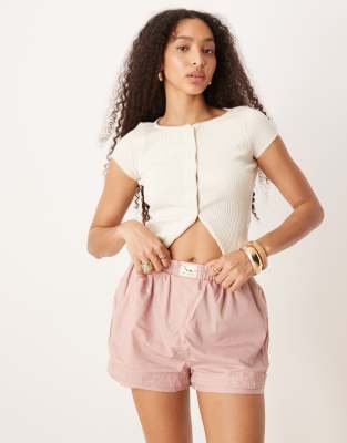 Free People - Day To Day - Locker geschnittene Boxershorts in Staubrosa