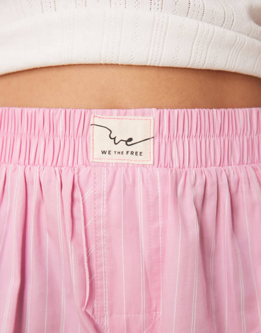 Free People day to day striped boxer shorts in pink, 2 of 4