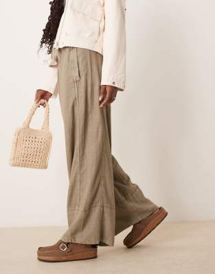 Free People Days End Linen Mix Pull On Pants