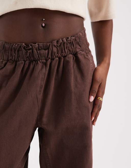 Free People - Days End - Linnen broek in espressobruin, 2 van 5