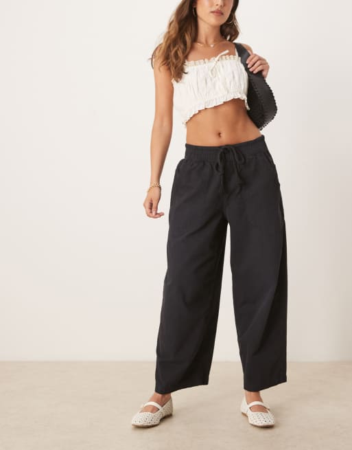 Free People - Days End - Pantalon à enfiler en lin - Noir, 3 de 5