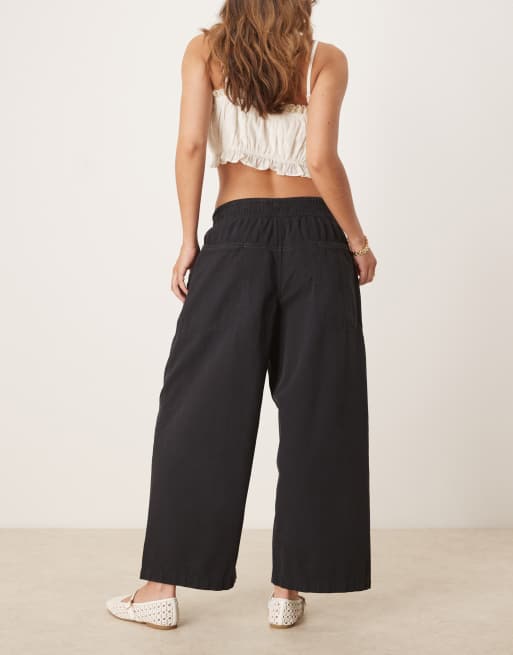 Free People - Days End - Sorte bukser i hørlook, 4 af 5