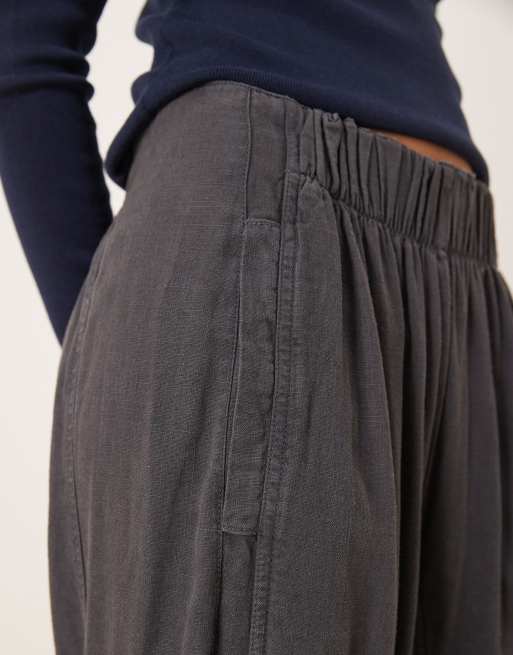 Free People – Days End – Svarta linnebyxor i dra på-modell, 5 av 5