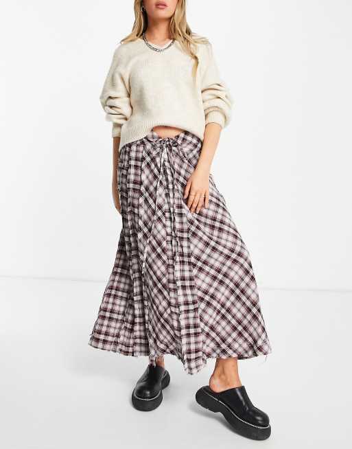 Checked maxi clearance skirt