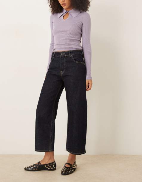 Free People deep trance dropped jeans in rinse blue