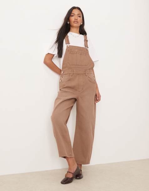 Free People deep trance dungarees in brown - view 1