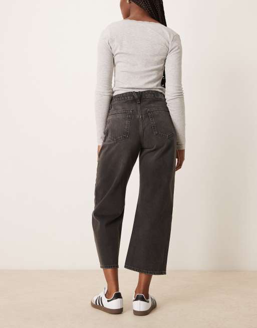 Free People - Deep Trance - Forvaskede sorte boyfriend-jeans med sænket talje, 3 af 5