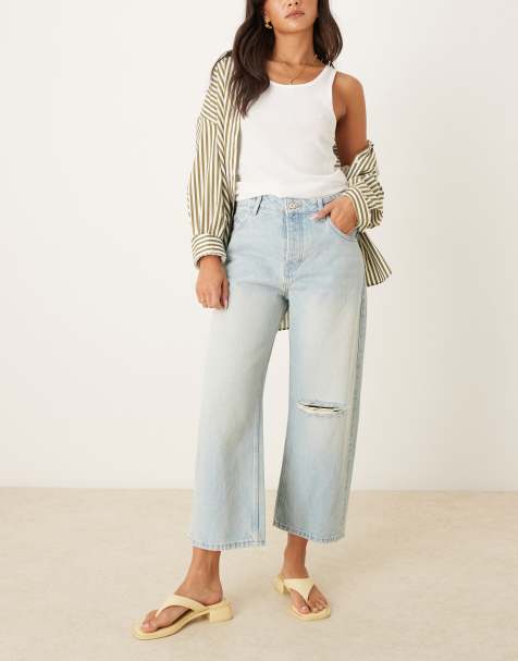 Free People – Deep Trance – Jasnoniebieskie jeansy z przetarciem na kolanie - view 1