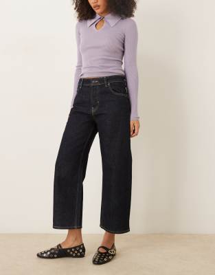Free People - Deep Trance - Jeans in Rinse Blue mit tiefem Bund-Blau