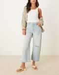 [Free People] Free People deep trance jeans with knee rip in bleached out-Blue W24 Bleached Out