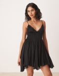 [Free People] Free People Delia cami slip mini dress in black S BLACK