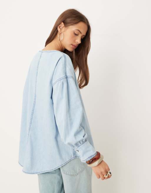 フリーピープル Free People We The Free デニム Dreaming Pullover レディース シャツ トップス So Sof We The Free Denim Dreaming Pullover | Free People