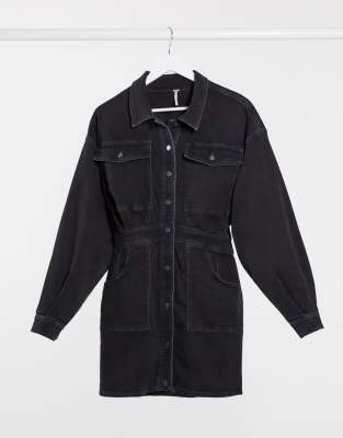 free people denim shirt dress