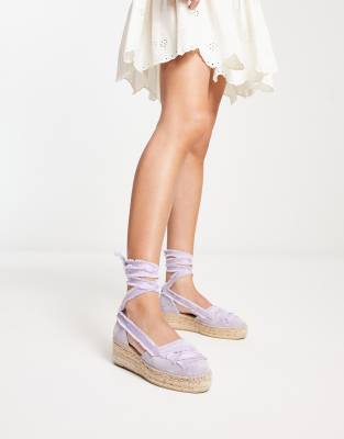 Free People - Destino - Espadrille in Flieder mit Plateausohle-Lila